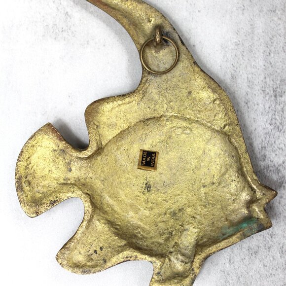 Vintage Brass Fish Wall Decor Pair – Made in India Mid Century Boho Coastal Wall - Picture 8 of 11